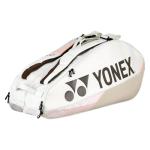 Yonex Pro Racquet Bag 6, Multi-Compartment 6-Racket Tennis Gear Travel Pack, Backpack Carry Straps/Grab Handle, Sand Beige