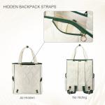 CCGTIOR 2-in-1 Tennis Tote Bag & Tennis Racket Backpack – Extra-Large Quilted Pickleball Racquet Bags, Water-Resistant & Lightweight for Men & Women (White)