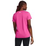 Under Armour Womens Tech Short Sleeve V Neck, (652) Rebel Pink / / White, Medium
