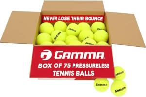 GAMMA Sports Pressureless Tennis Balls Box, Bulk Tennis Balls, Premium Tennis Accessories, 75 Balls, Tennis Practice, Tennis Training, Pet Toys, Dog Ball, Coach, Indoor & Outdoor Play