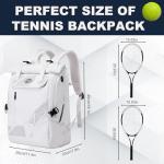 Tennis Bag Tennis Backpack for Women Men Holds 2 Rackets with Shoe Compartment, Large Pickleball Backpack Hold Tennis Racket, Pickleball Paddles, Badminton Racquet, Balls and Other Accessories
