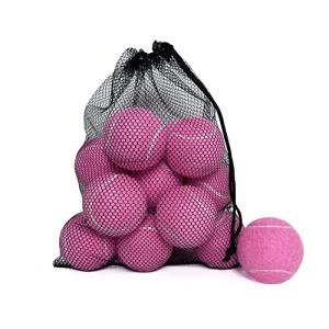HPWFHPLF Tennis Balls, 12 Pack Advanced Training & Practice Tennis Balls for Beginners, Pet Dogs Playing Balls, Includes Mesh Carry Bag (Pink)