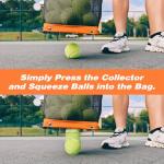 ZUKNC Lightweight Tennis Ball Hopper – Holds 50+ Tennis Balls or 40+ Pickleballs | Durable & Portable Adjustable Tennis Ball Picker | Great for Hard Court, Clay, Grass, Car Trunk (Orange)