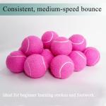 HPWFHPLF Tennis Balls, 12 Pack Advanced Training & Practice Tennis Balls for Beginners, Pet Dogs Playing Balls, Includes Mesh Carry Bag (Pink)