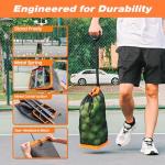 ZUKNC Lightweight Tennis Ball Hopper – Holds 50+ Tennis Balls or 40+ Pickleballs | Durable & Portable Adjustable Tennis Ball Picker | Great for Hard Court, Clay, Grass, Car Trunk (Orange)