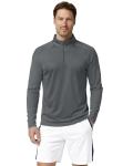 Boladeci Swim Shirts for Men UPF 50 Uv Protection Clothing Shirts for Men Quarter Zip Pullover Golf Grey Pullover Hoodie Mens Long Sleeve Shirts Lightweight Workout Tennis Men's Tennis Clothing Tops