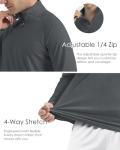 Boladeci Swim Shirts for Men UPF 50 Uv Protection Clothing Shirts for Men Quarter Zip Pullover Golf Grey Pullover Hoodie Mens Long Sleeve Shirts Lightweight Workout Tennis Men's Tennis Clothing Tops