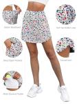 LouKeith Golf Skirts for Women Tennis Skirt with Zipper Pockets High Waisted Running Casual Athletic Skorts Built-in Shorts Boho Flowers M