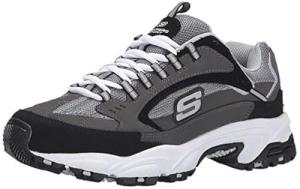 Skechers Sport Men's Stamina Nuovo Cutback Lace-Up Sneaker,Charcoal/Black,12 2E US