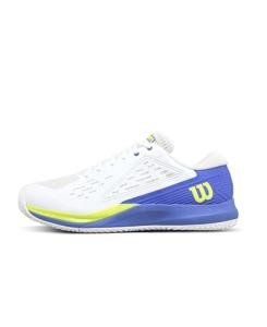 Wilson Rush Pro Ace Men's Tennis Shoe - White/Amparo Blue/Safety Yellow, Size 10.5 US