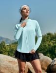 Heathyoga Womens Long Sleeve Workout Tops Golf Shirts for Woman UPF 50+ UV Sun Protection SPF Shirts Quarter Zip Pullover