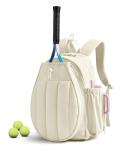 BAGSMART Tennis Bag for Women, Tennis Rackets Backpack with Shoes Compartment, Hanging Pickleball Backpack for Court, Off-work, Everyday