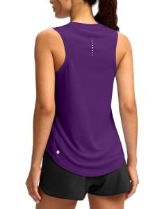 SANTINY Women's Sleeveless Workout Tops Lightweight Tennis Yoga Athletic Running Shirts Racerback Tank Tops for Women (Dark Purple_M)
