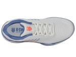 K-Swiss Men's Hypercourt Express 2 Tennis Shoe, Lucent White/Infinity/Scarlet Ibis, 9 M