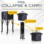 Navy Blue Pickleball Ball Caddy - Wheeled Cart, Storage Bag - 100 pickleball capacity - Tennis Ball Hopper