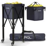 Navy Blue Pickleball Ball Caddy - Wheeled Cart, Storage Bag - 100 pickleball capacity - Tennis Ball Hopper