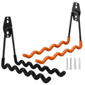 2 Pack Tennis Racket Holder, Wall Mounted Tennis Racket Storage Rack, Badminton Racket Stand for Badminton Rackets Tennis Rackets Table Tennis Rackets with Hardware and Anti-Scratch Silicone Tube