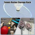 2 Pack Tennis Racket Holder, Wall Mounted Tennis Racket Storage Rack, Badminton Racket Stand for Badminton Rackets Tennis Rackets Table Tennis Rackets with Hardware and Anti-Scratch Silicone Tube