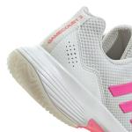 Adidas Women's Gamecourt 2.0 Tennis, White/Lucid Pink/Black, 7