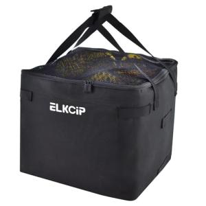 ELKCIP Portable Tennis Balls Hopper Bag, Replacement Storage Bag with Side Pockets, Lightweight Teaching Cart Bag for Pickleball, Baseball Ball, Table Tennis, Frame Not Included