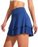 G Gradual Women's Pleated Tennis Skirts with 4 Pockets Athletic Golf Skorts for Workout Running (Royal Blue, Large)