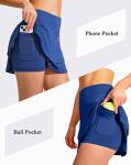 G Gradual Women's Pleated Tennis Skirts with 4 Pockets Athletic Golf Skorts for Workout Running (Royal Blue, Large)
