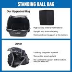ELKCIP Portable Tennis Balls Hopper Bag, Replacement Storage Bag with Side Pockets, Lightweight Teaching Cart Bag for Pickleball, Baseball Ball, Table Tennis, Frame Not Included