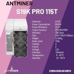Antminer S19k Pro 115T ASIC Bitcoin Miner