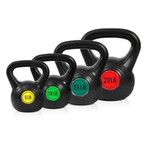 Fitvids Kettlebell Sets 4 Piece Strength Training KettleBells Weight Set 5lb, 10lb, 15lb, 20lb Kettle Bell
