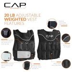 CAP Barbell (HHWV-CB020C) Adjustable Weighted Vest, 20-Pound,20 Pound, Black
