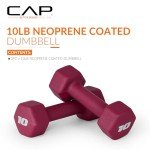CAP Barbell Neoprene Dumbbell Weights, 10 lb Pair, Crimson