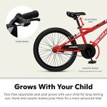 Schwinn Koen & Elm BMX Style Kids Bike in 20-Inch Wheels, With Number Plate, Chain Guard & Kickstand, For Boys & Girls Age 7-13 Year Old, No Training Wheels, Red