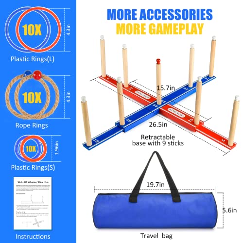 Outdoor Wooden Ring Toss Game for Kids