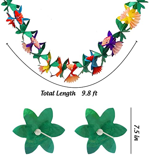Tropical Garland Party Decorations, Hibiscus Flower Summer Banner