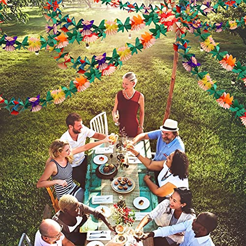 Tropical Garland Party Decorations, Hibiscus Flower Summer Banner