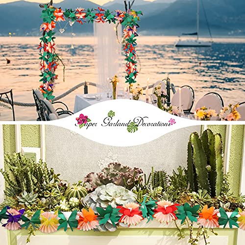 Tropical Garland Party Decorations, Hibiscus Flower Summer Banner