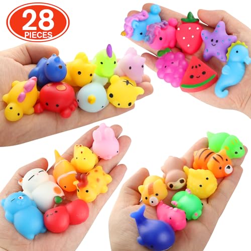 28 Pack Mochi Squishy Cat Toys - Fun Party Favors
