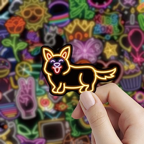 Neon Sign Vinyl Stickers Pack for Kids Teens