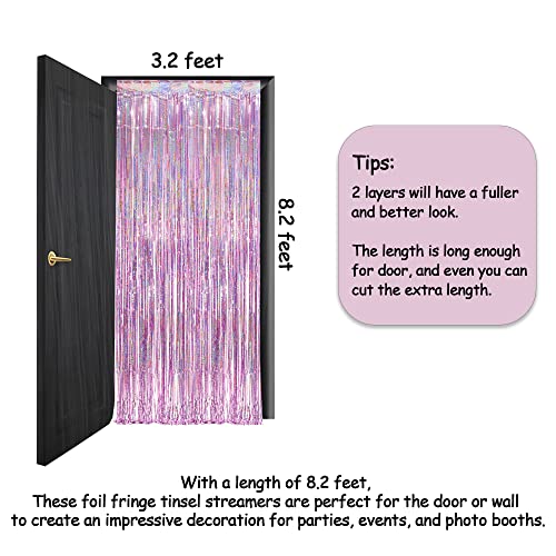Pink Tinsel Curtain Party Backdrop - Foil Fringe