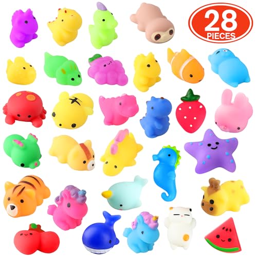28 Pack Mochi Squishy Cat Toys - Fun Party Favors