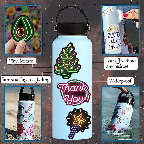 Neon Sign Vinyl Stickers Pack for Kids Teens