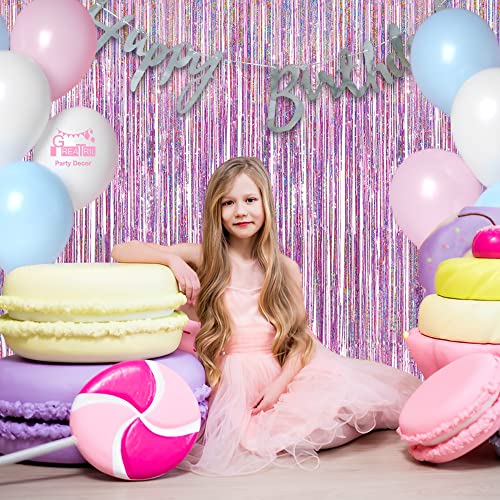 Pink Tinsel Curtain Party Backdrop - Foil Fringe