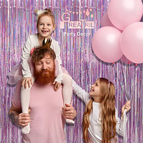 Pink Tinsel Curtain Party Backdrop - Foil Fringe