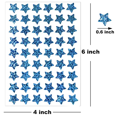 Holographic Small Star Stickers in 6 Colors, Pack of 1620
