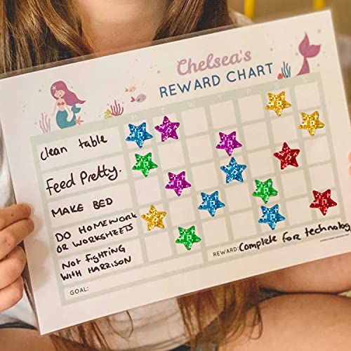 Holographic Small Star Stickers in 6 Colors, Pack of 1620