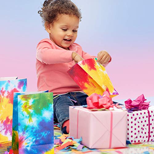 24 Tie Dye Paper Bags for Colorful Parties