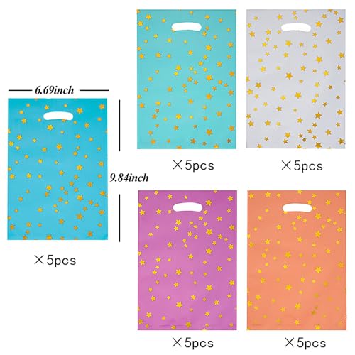 25 Party Favors Candy Bags with Star Pattern