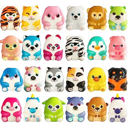 24 Pcs Soft Kawaii Animal Squishy Party Favors