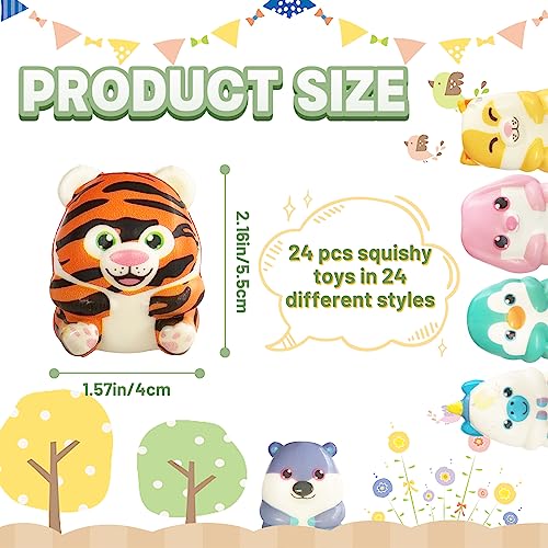 24 Pcs Soft Kawaii Animal Squishy Party Favors