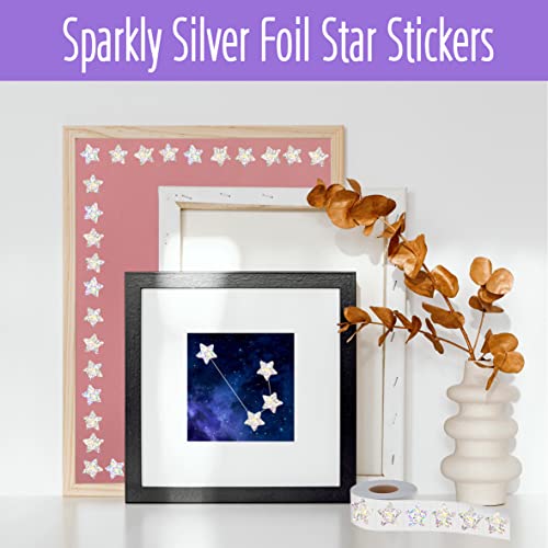 500 Holographic Glitter Star Stickers: Metallic, Reflective, Sparkly